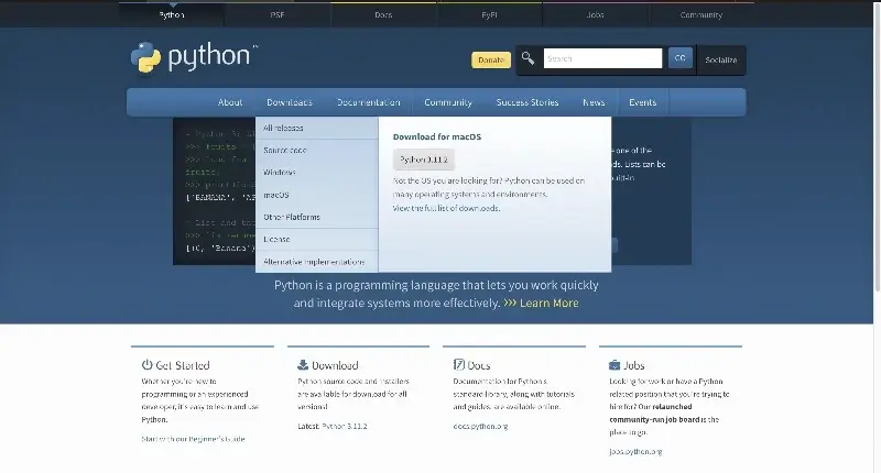 Página oficial de Python