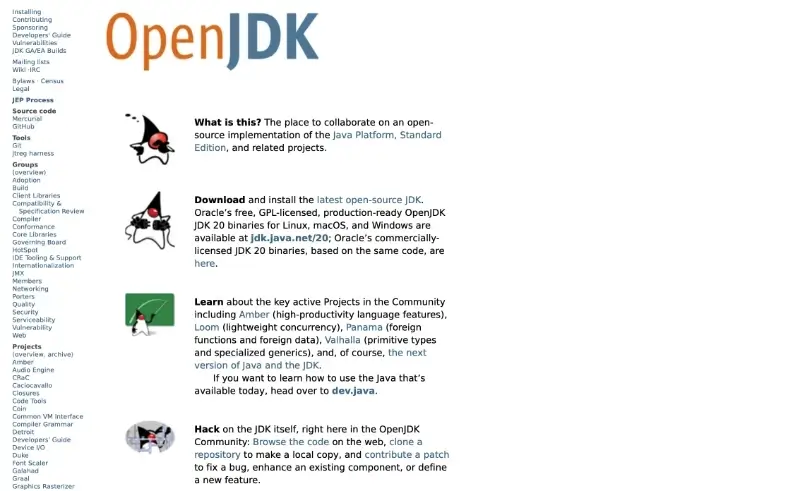 OpenJDK 공식 홈페이지