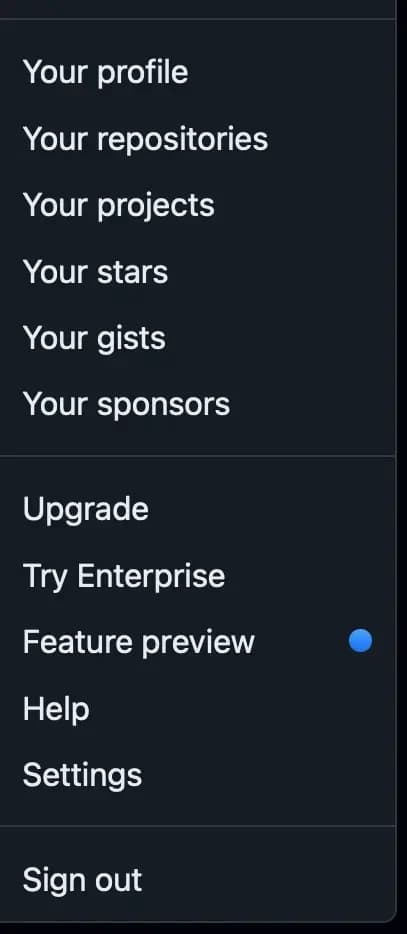 Github 메뉴