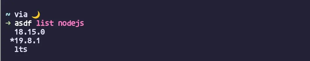 Check the installed node version