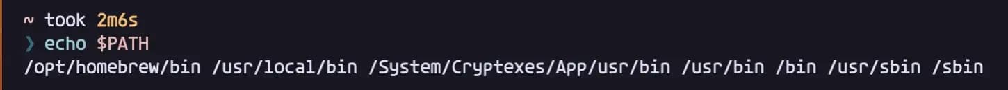 echo $PATH