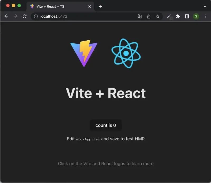 react typescript vite 샘플 페이지
